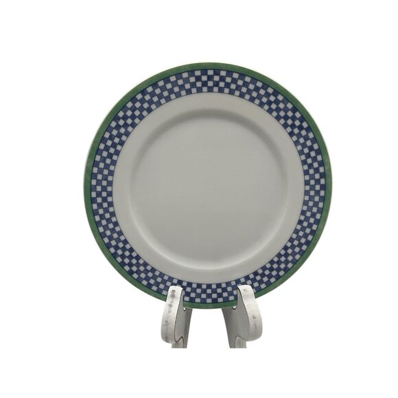Villeroy And Boch Vintage Castell Bread and Butter Plates with Checkerboard Rim - Picture 1 of 12